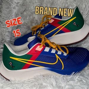 Nike Air Zoom Pegasus 38 Running Shoes Blue / Gold Jordan Moss Sz 15 DO7763 400